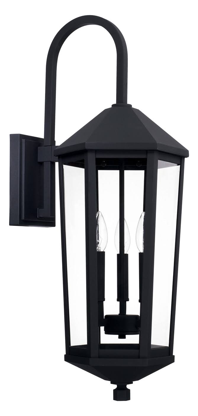 Black 3 Light Outdoor Wall Lantern F1224
