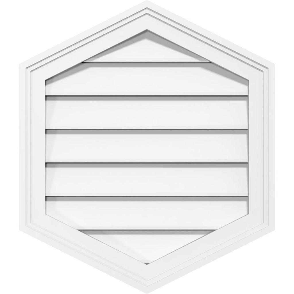 32x22W x 38x22H Vertical Peaked Surface Mount PVC Gable Vent 4/12 Pitch Q571067