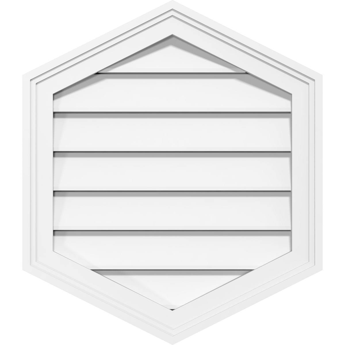 32x22W x 38x22H Vertical Peaked Surface Mount PVC Gable Vent 4/12 Pitch Q571067