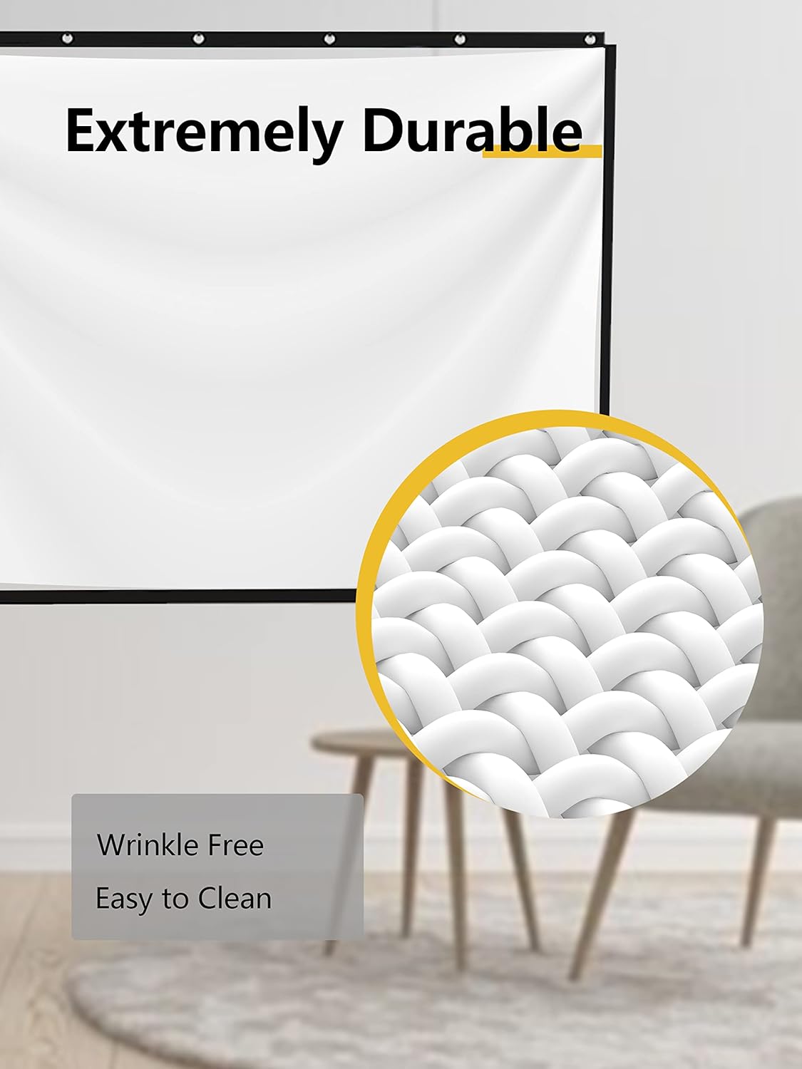 120 Inch 16:9 Portable Projector Screen with Stand and Carry Bag M642