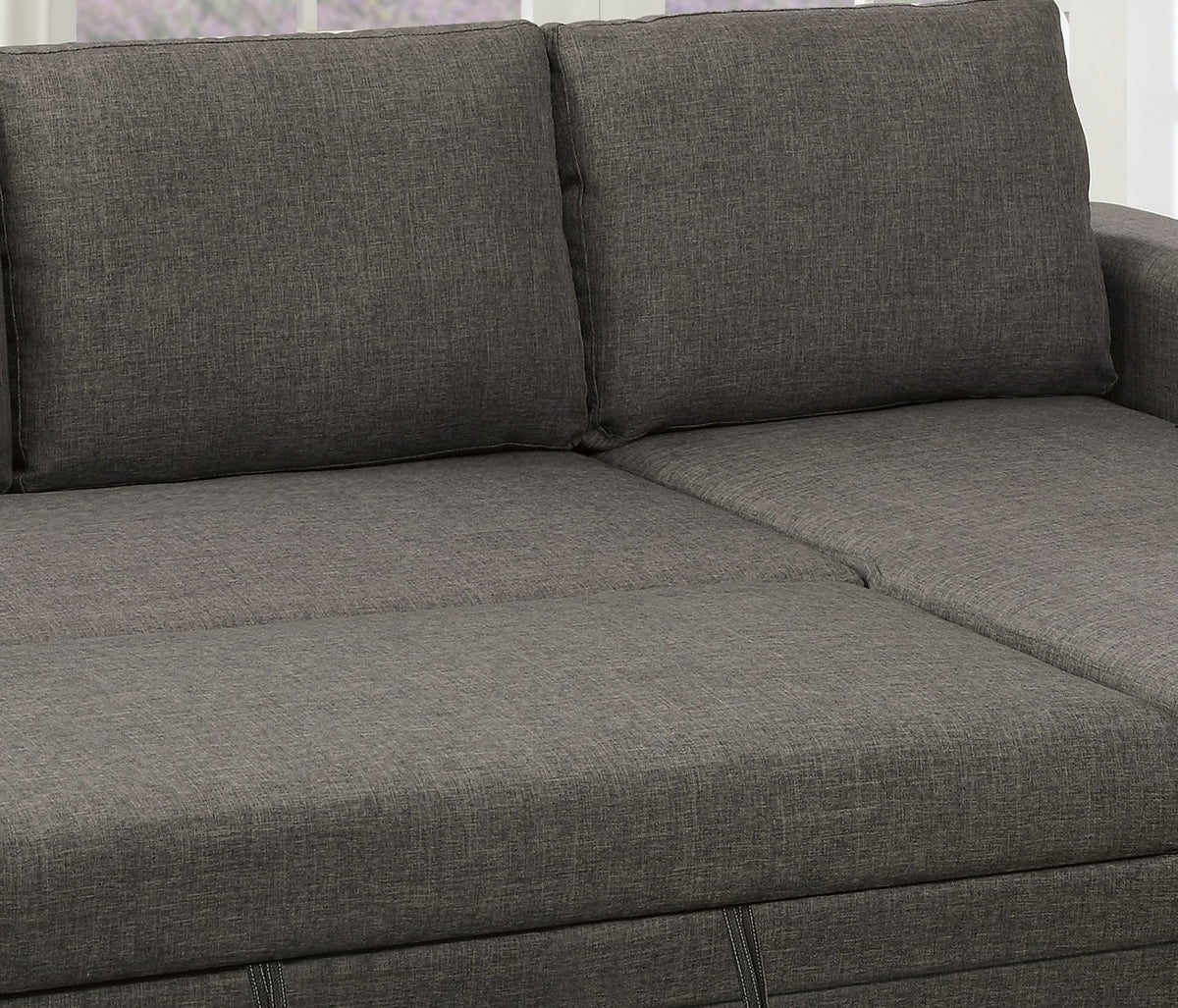 Convertible Sectional Sofa Pull out Bed Couch Storage Chaise C106
