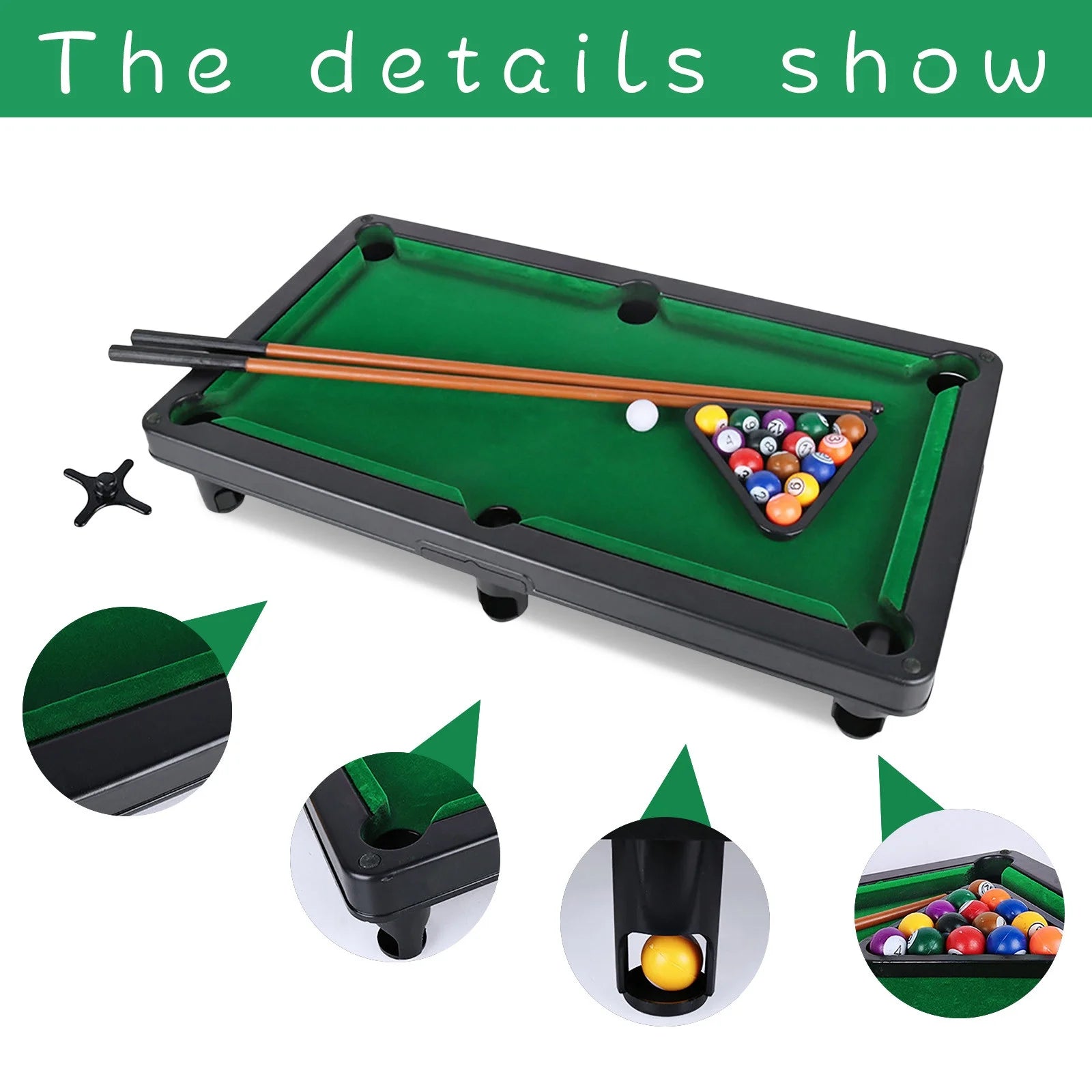 Mini Tabletop Pool Set Billiards Game S50587