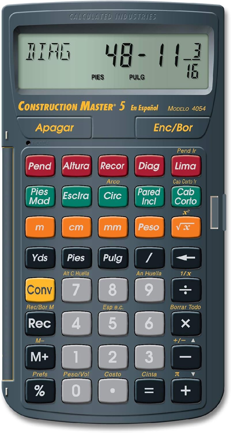 Construction Master Pro Advanced Construction Math Feet-Inch-Fraction Calculator D457