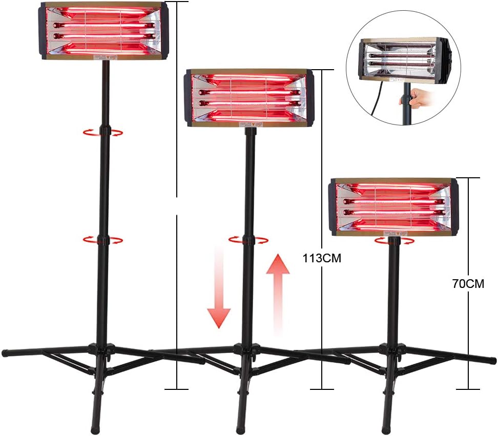 2000W Shortwave Infrared Paint Curing Lamp with Bracket Z4678