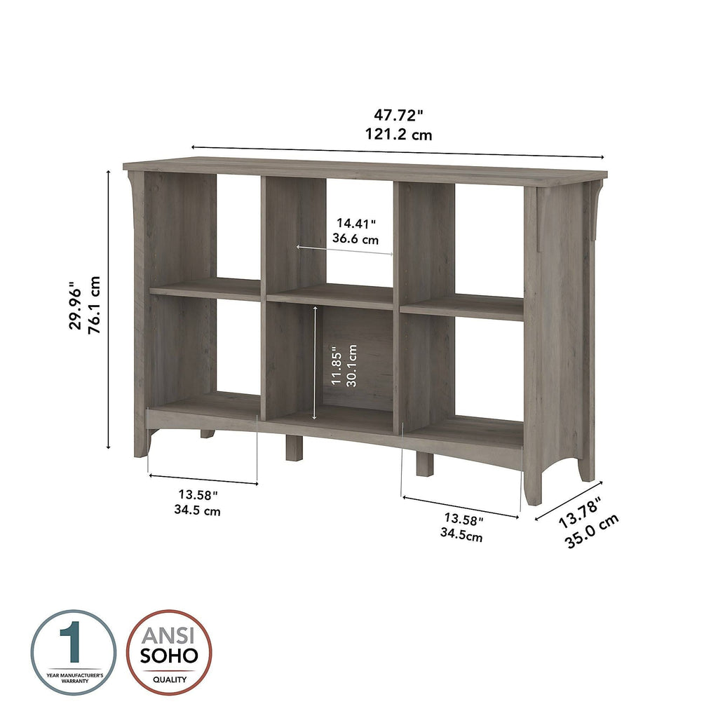 6 Cube Organizer, Pure White and Shiplap Gray N159732
