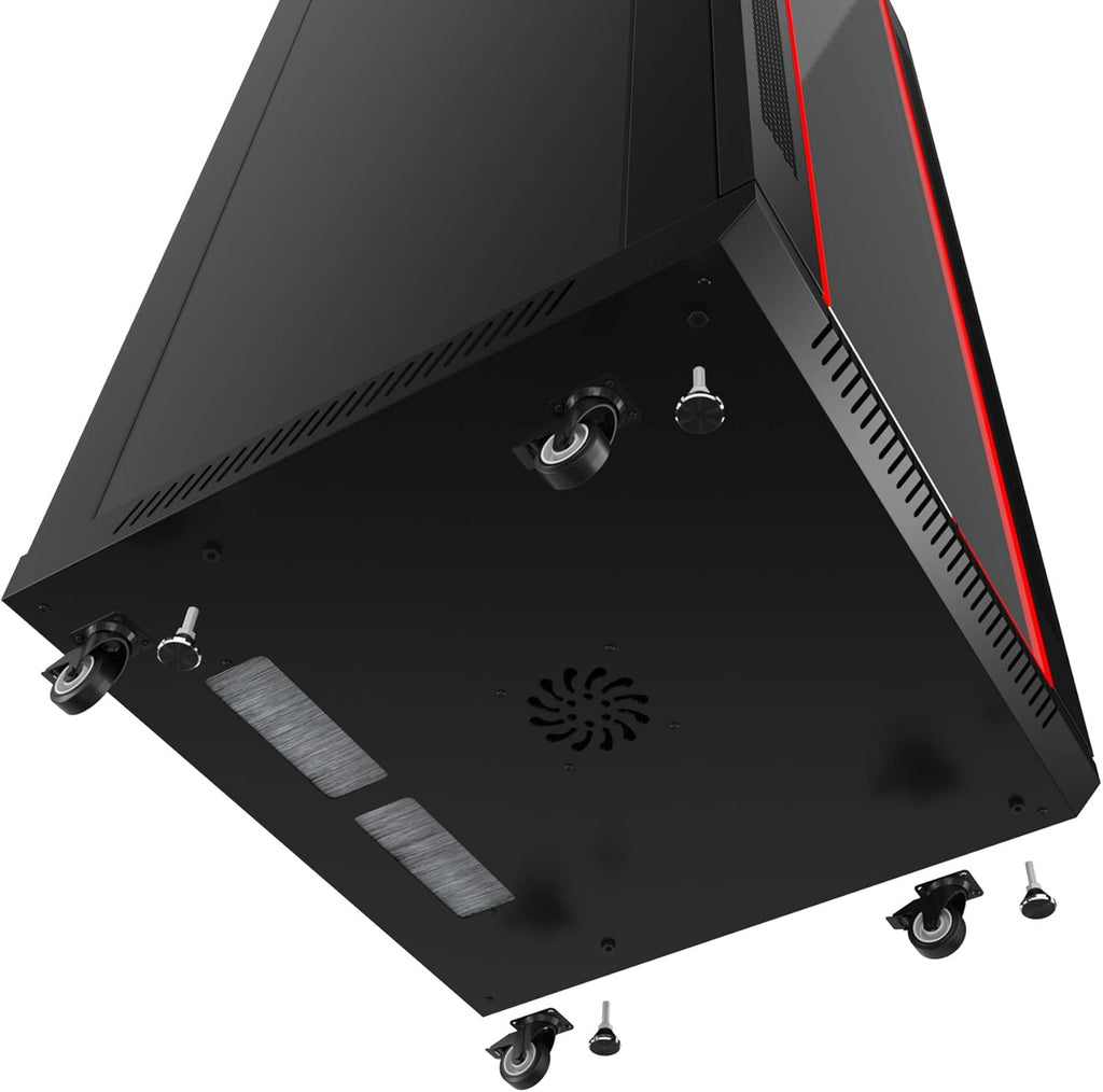 Wall Mount Server Rack Locking Network Cabinet 18 U Vented Enclosure with Casters Shelf V927031