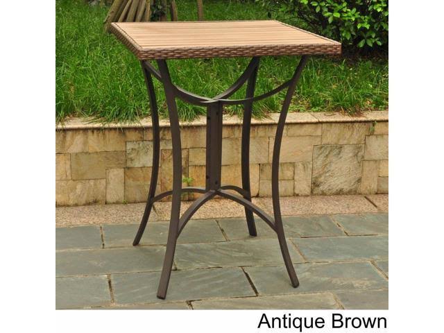 Black Antique Resin Wicker Aluminum Bar Table Q290595