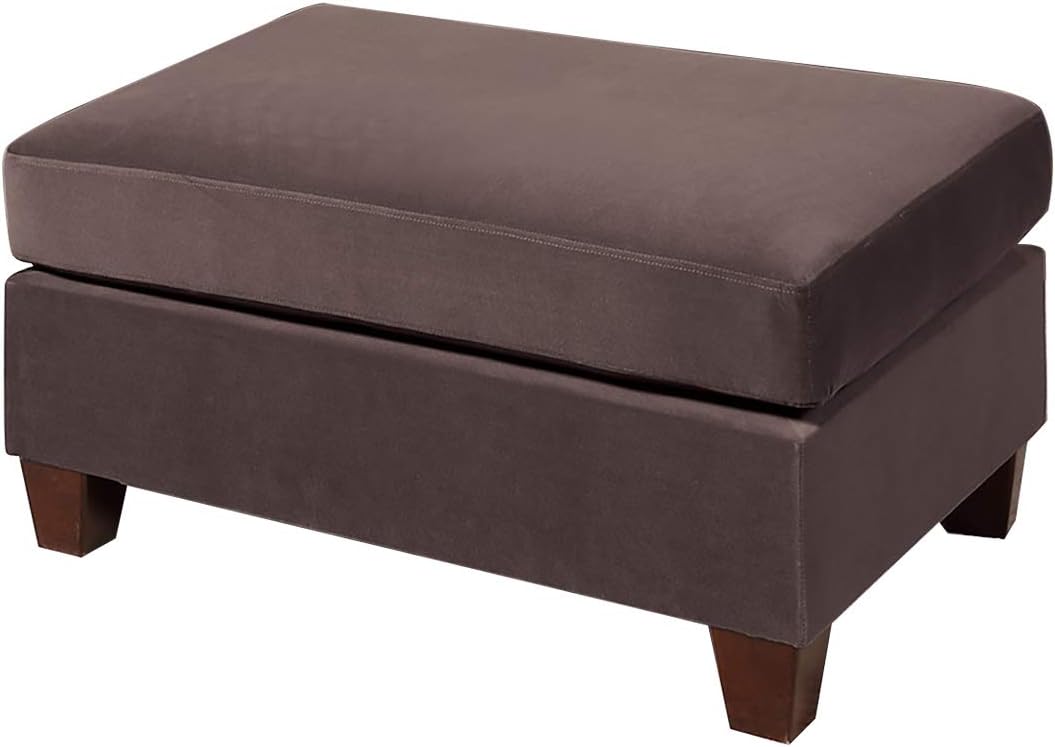 Dark Coffee Velvet Rectangle Cocktail Ottoman M740647