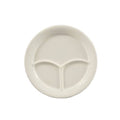 9-1/2-Inch American White Stoneware Round Plate with 3 Compartments, Box of 24 C57030