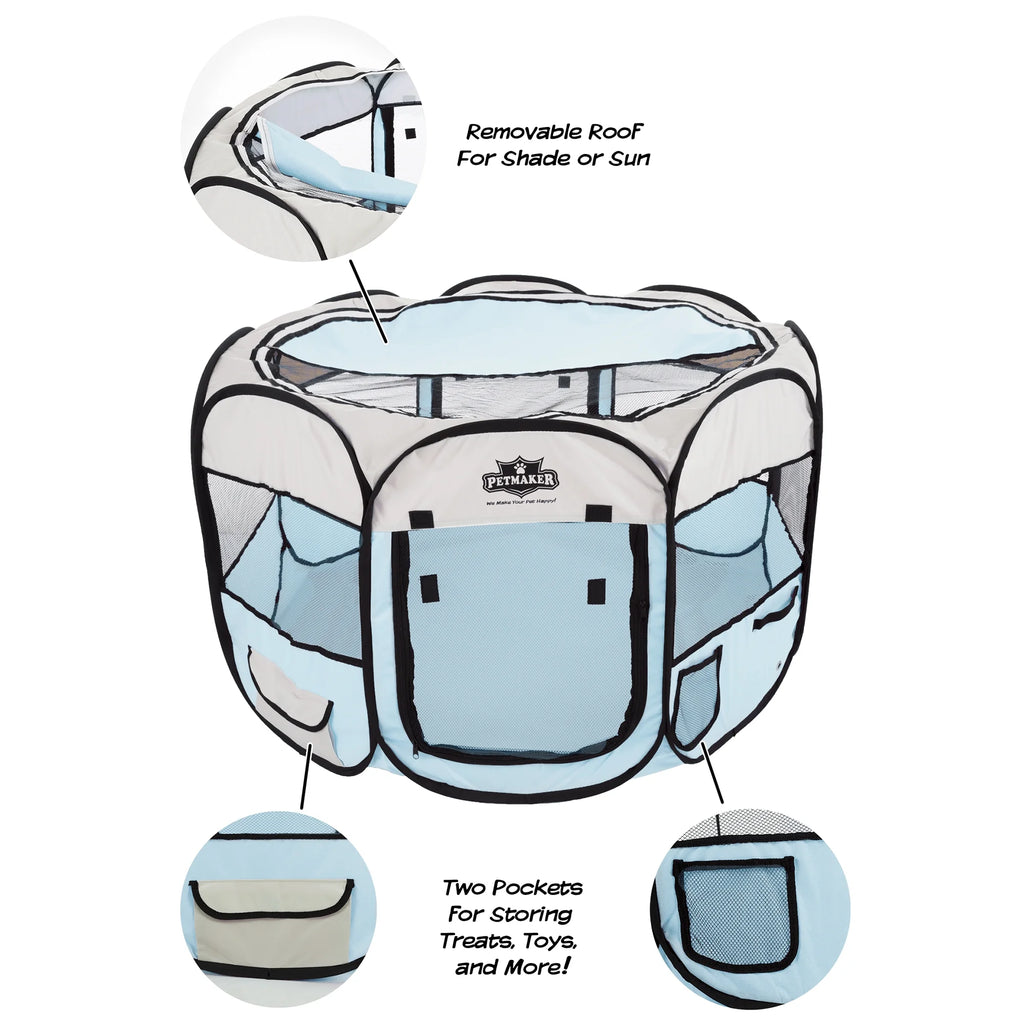 38-Inch Portable Pop-Up Dog Playpen with Carry Bag T11219