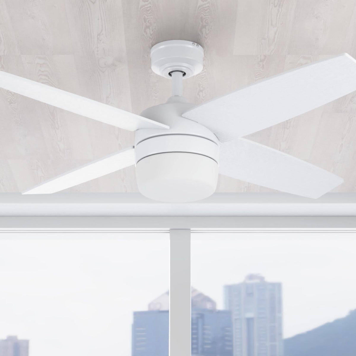 Bright White Indoor Ceiling Fan with Remote C8036