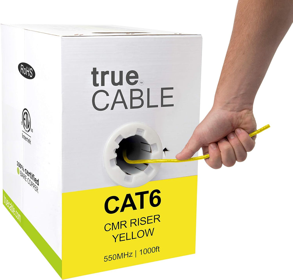 1000ft Black 23AWG 4 Pair Solid Bare Copper Bulk Ethernet Cable Y320302