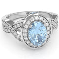 14k White Gold Aquamarine Diamond Engagement Ring N198601
