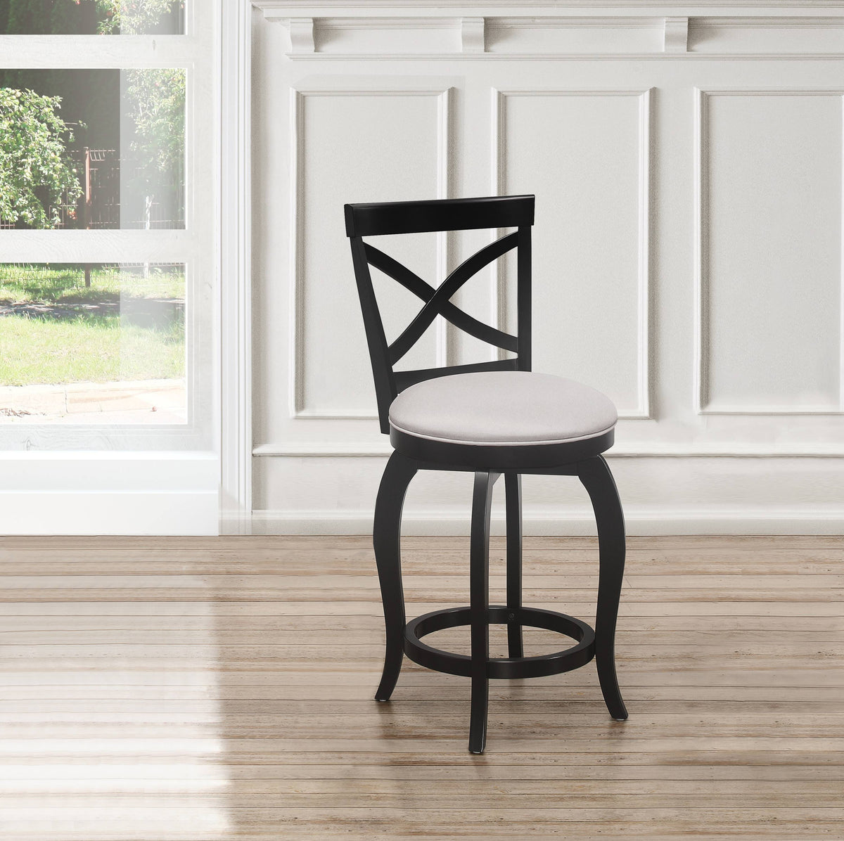 Black Swivel Counter Height Stool V636