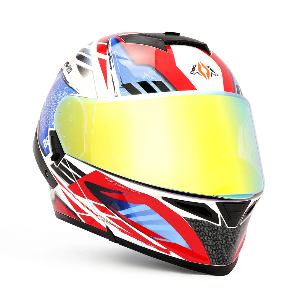 DOT Approved Full Face Motorcycle Helmet with LED Spoiler D45550