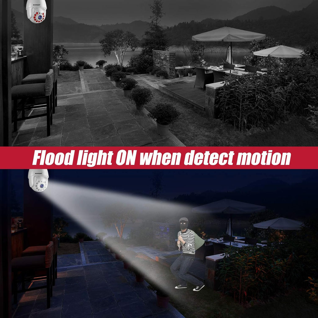 Wireless WiFi IP Camera Outdoor 360° View HD 1080P Full Color Night Vision V859310