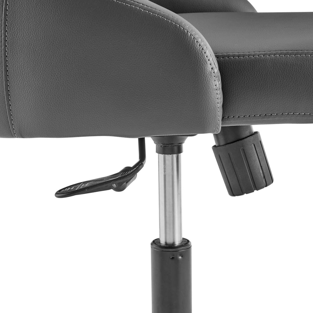 Black White Swivel Vegan Leather Office Chair O23227
