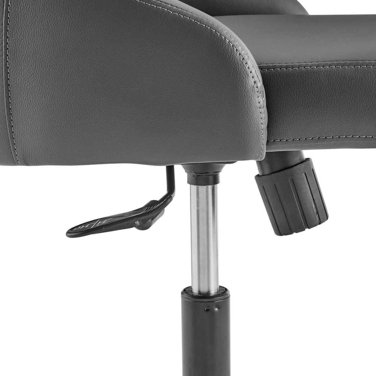 Black White Swivel Vegan Leather Office Chair O23227