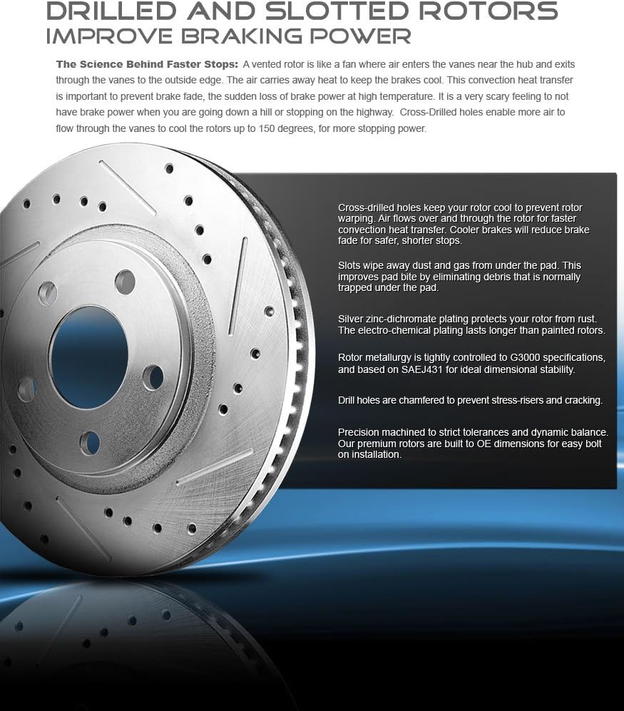 Brake Disc Rotors with Ceramic Brake Pads and Hardware I55165