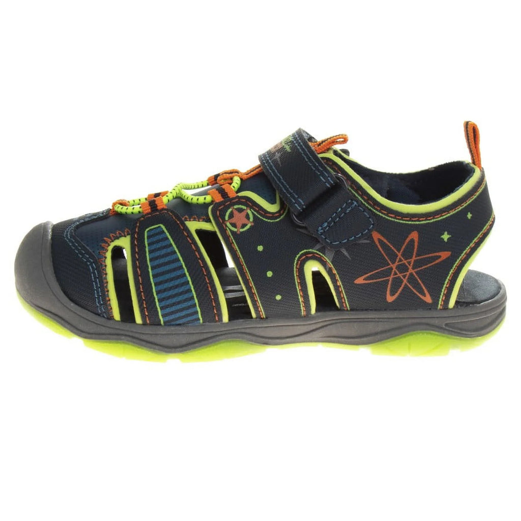 Navy/Lime Boys Toddler Closed-Toe Sport Sandals U357