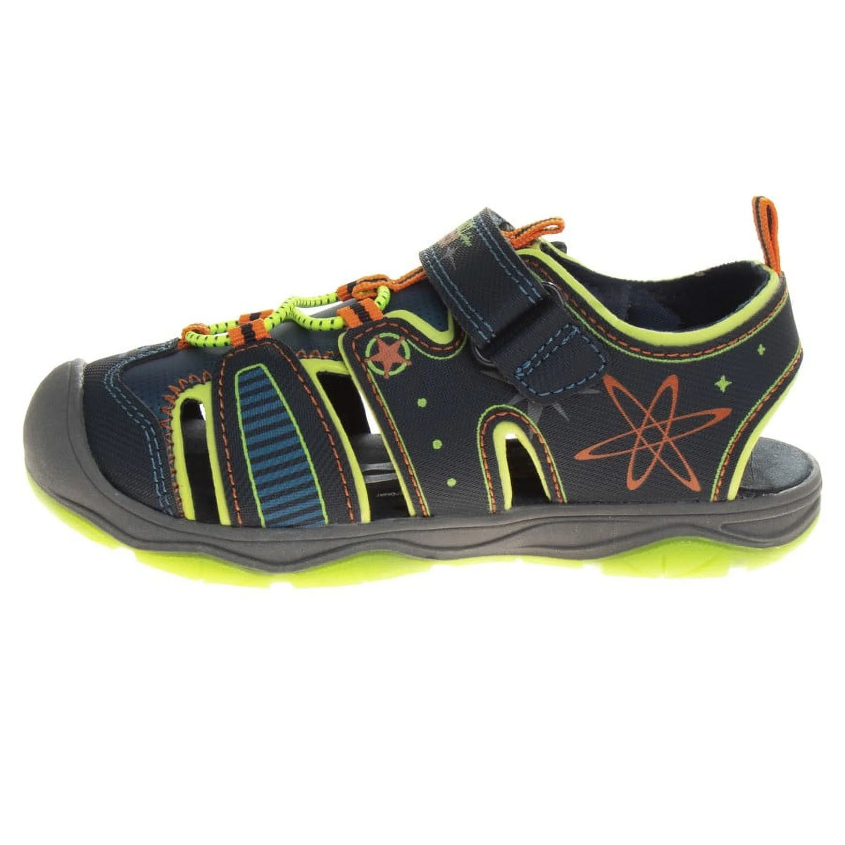 Navy/Lime Boys Toddler Closed-Toe Sport Sandals U357