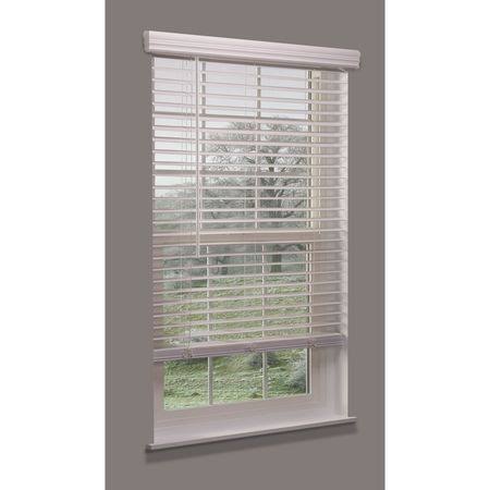 Cordless Faux Wood Blind, White, 23-3/4x22w x 4 C36649