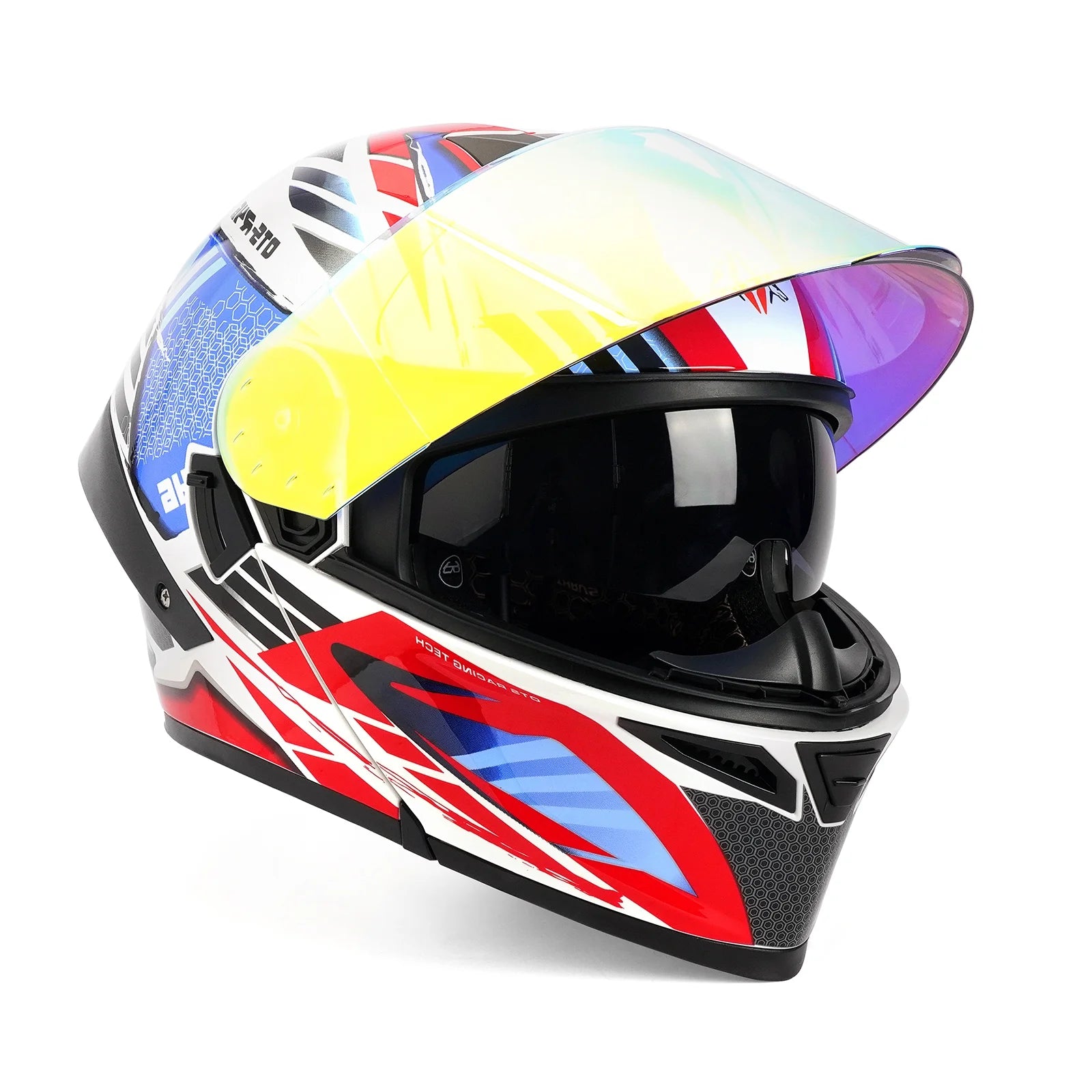 DOT Approved Full Face Motorcycle Helmet with LED Spoiler D45550