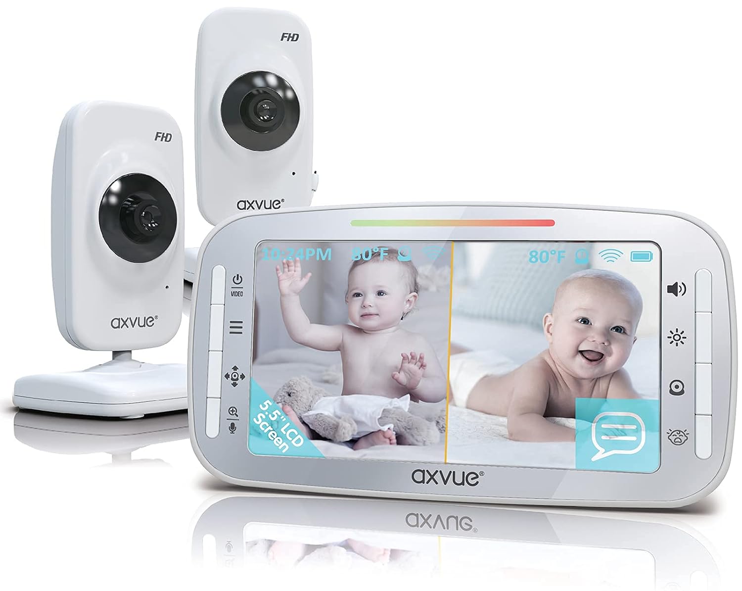 1080P 5.5 HD Video Baby Monitor with 2 HD Cams R916978