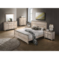 King White Wash Finish Panel Bed K506