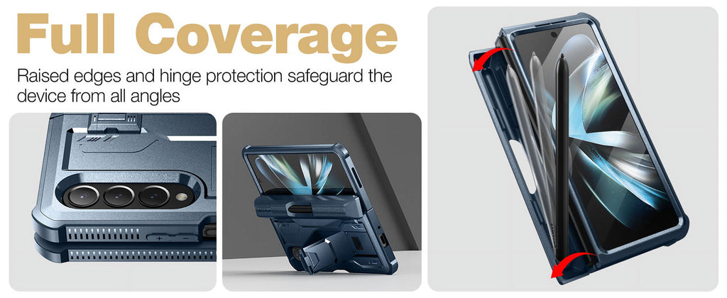 Navy Blue Full Body Shockproof Rugged Case with Built-in Screen Protector & Kickstand & S Pen Slot P911