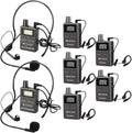 Case of 2 Main Vice Transmitters and 5 Receivers, Tour Guide System Wireless, 328ft, 2 Way Tour Headsets Microphone S12821