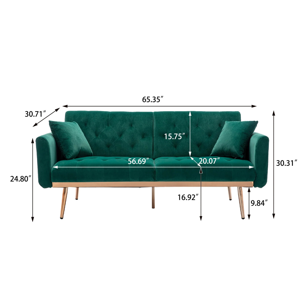 Green Velvet Sofa Loveseat Set O87972