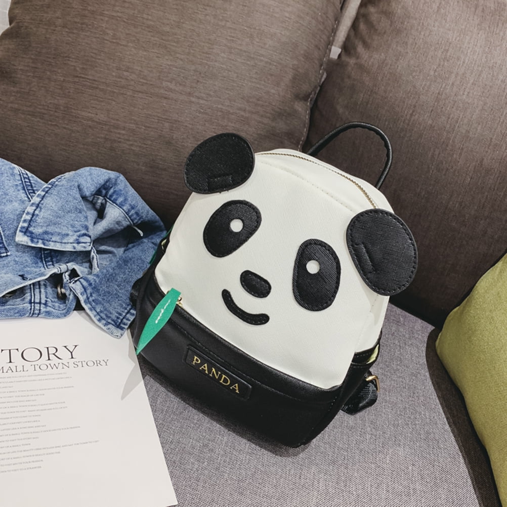 Cartoon Panda Pattern Large Size Black Travel Backpack T658258