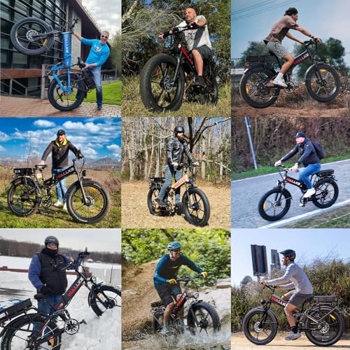 26" Fat Tire 48V 44Ah Battery Full Suspension Electric Mountain Bike Q36023