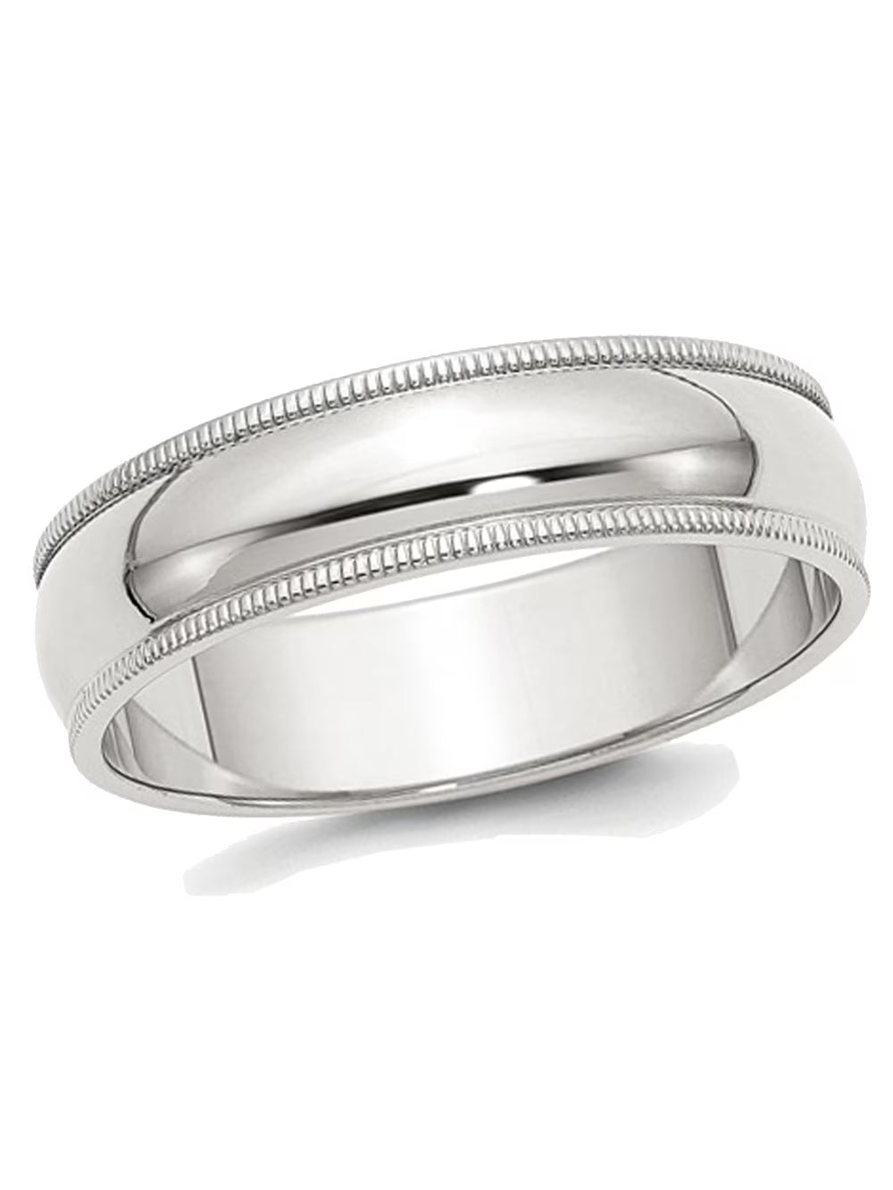 Sterling Silver 6mm Milgrain Wedding Band Ring W50210