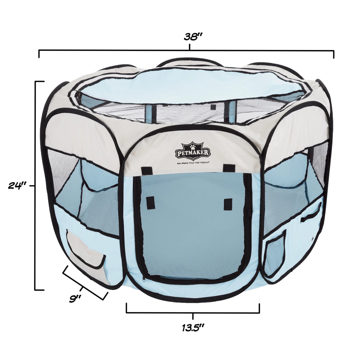 38-Inch Portable Pop-Up Dog Playpen with Carry Bag T11219