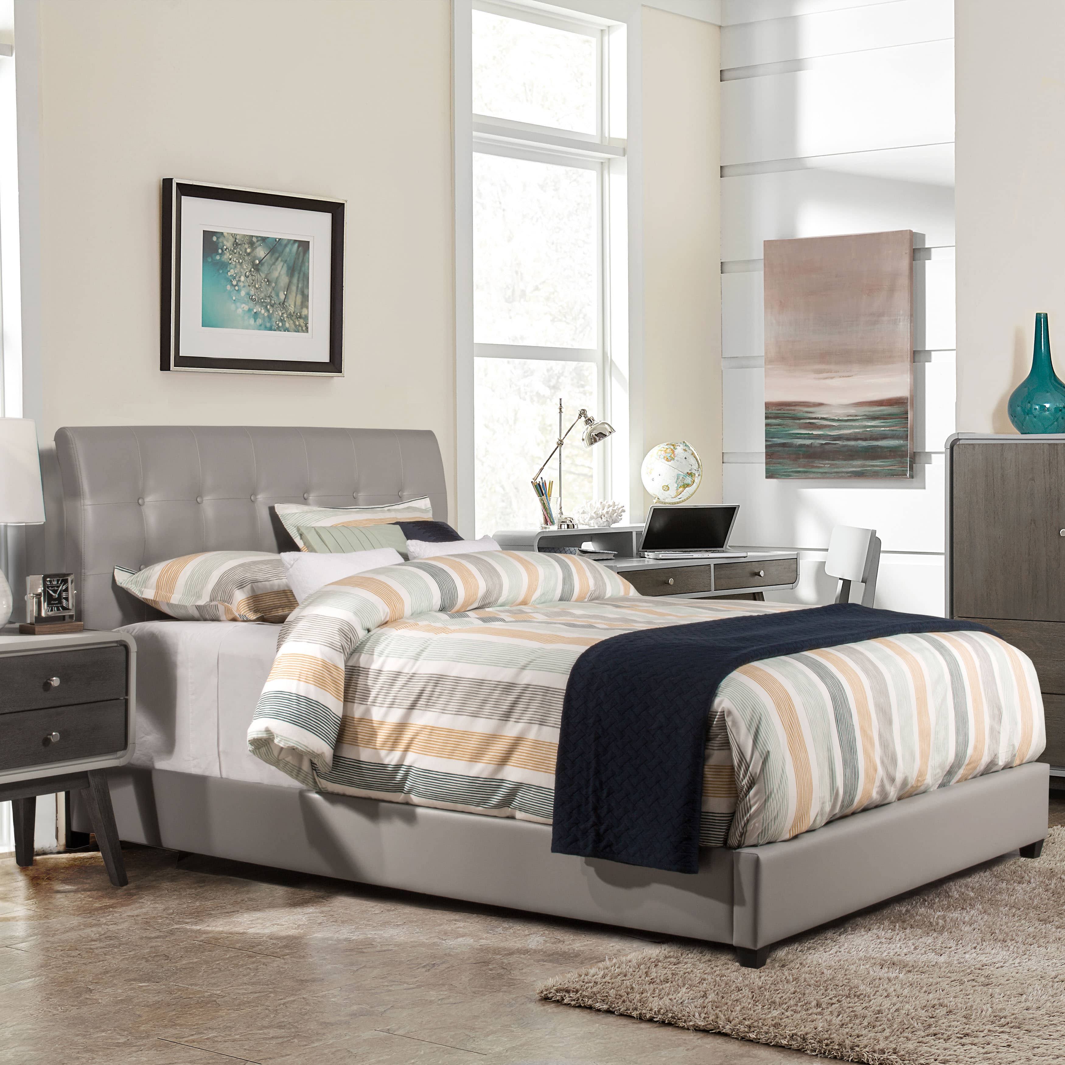Grey Full Bed with Rails L247