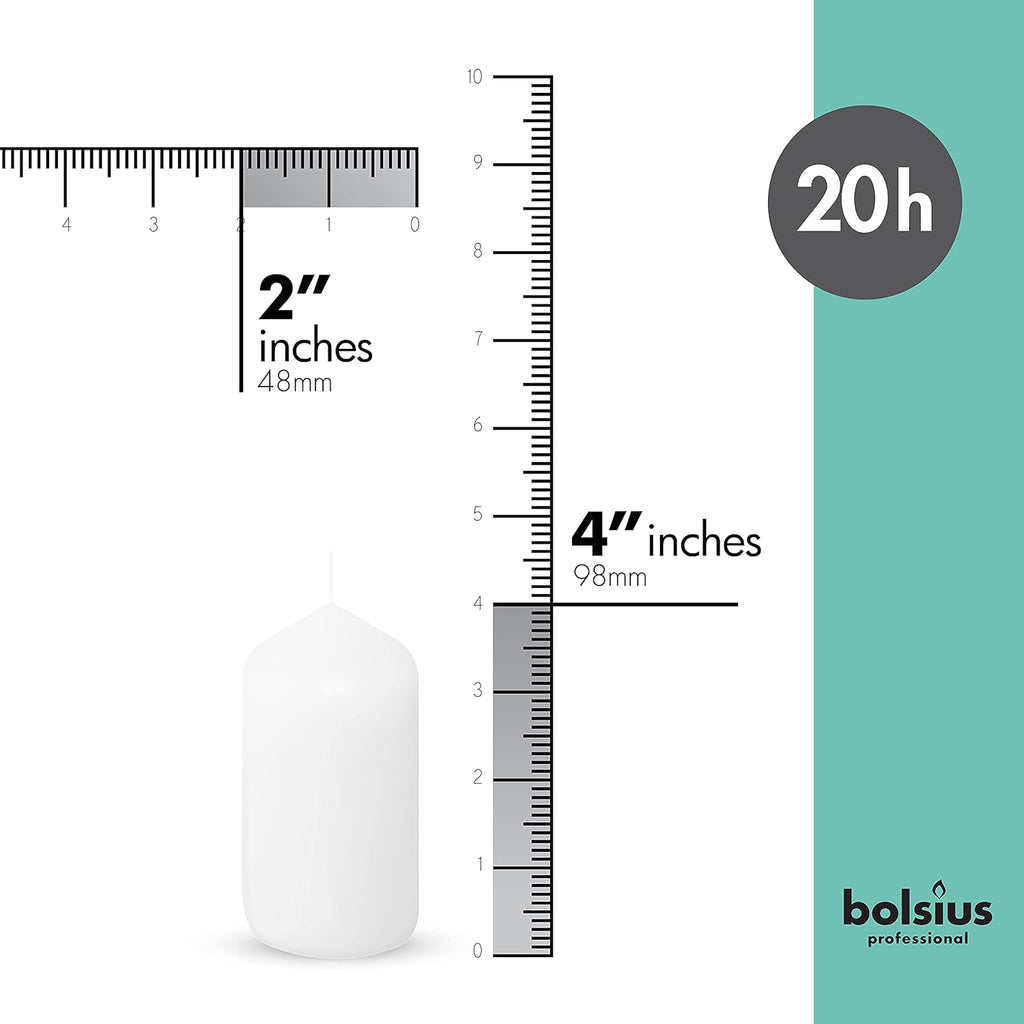 White Pillar Candles Set of 20 Unscented Dripless O21276