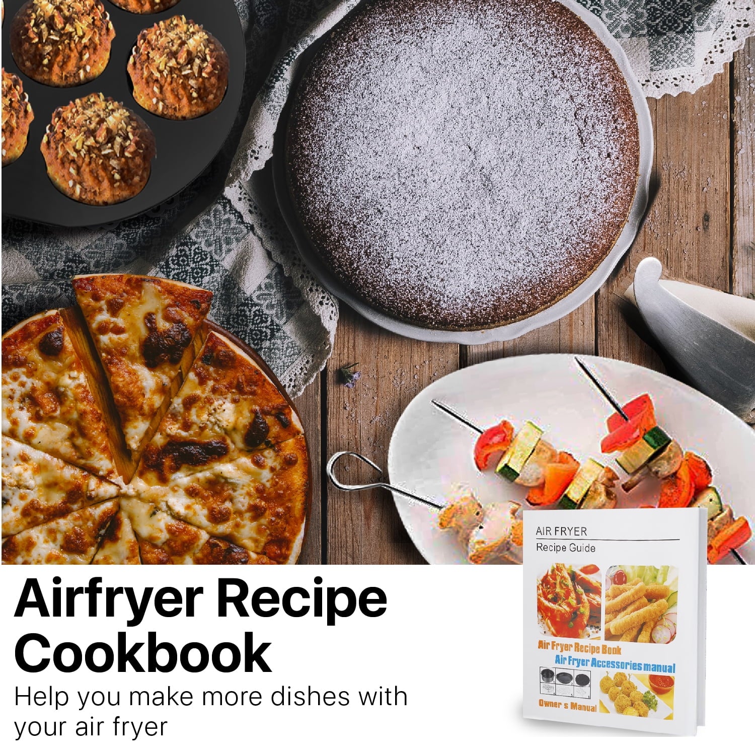17 Set Air Fryer Accessories with Recipe Cookbook E29902