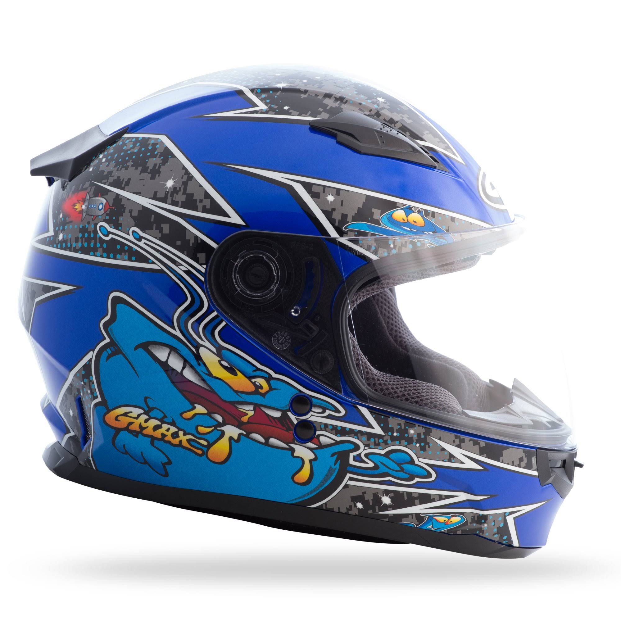 Full Face Alien Helmet Black/Blue K506