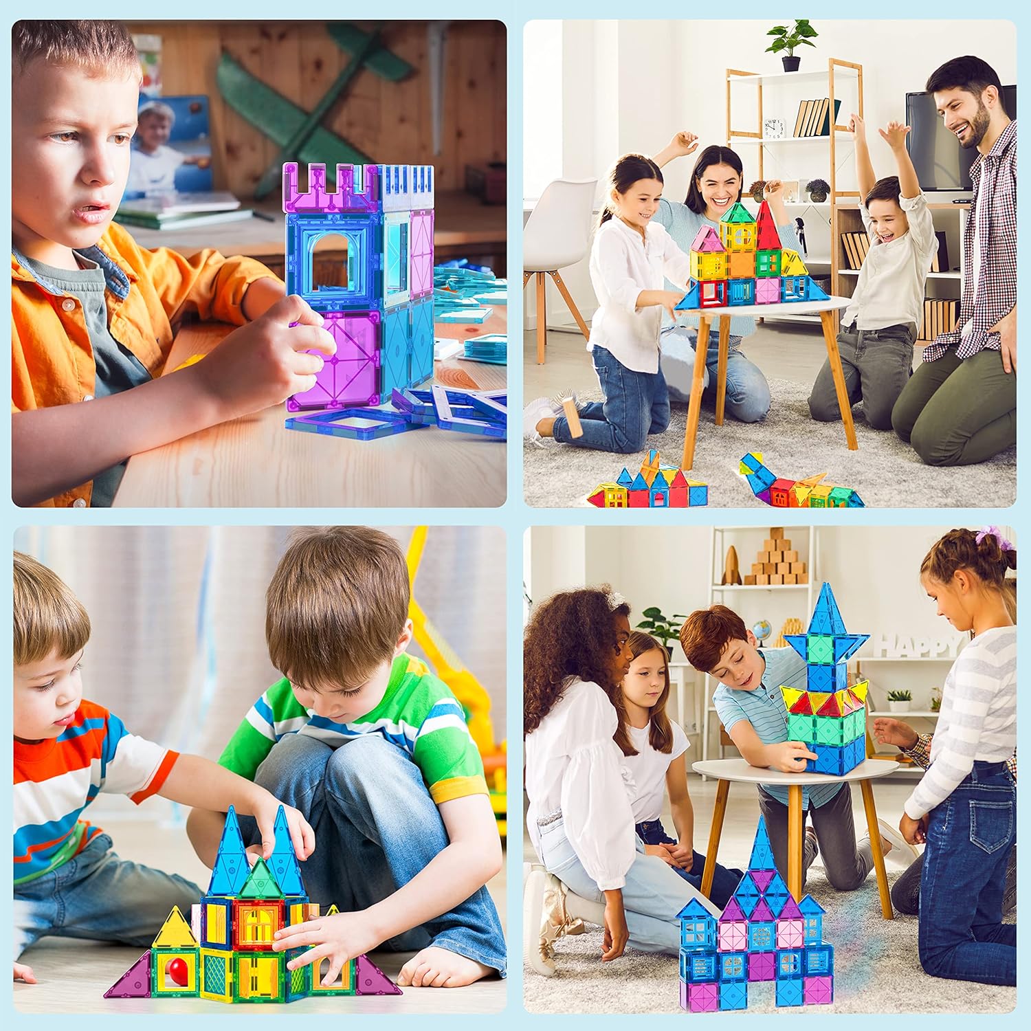 Magnetic Tiles 102Pcs Building Blocks Toy Castle Building Kit X944