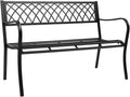 Black Powder Coated Cast Iron Steel Patio Bench D400603
