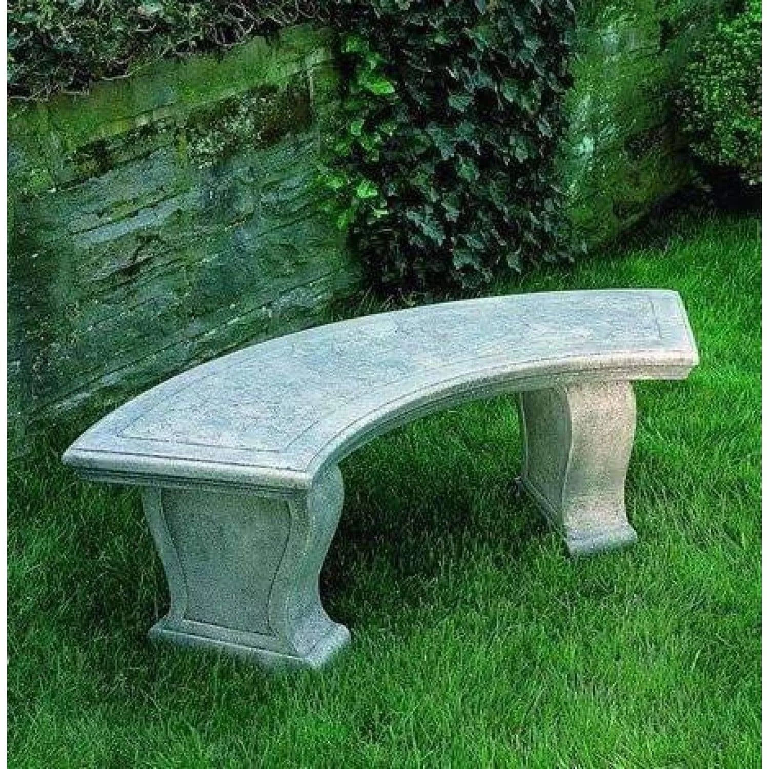 Alpine Stone Curved Leaf Bench M800