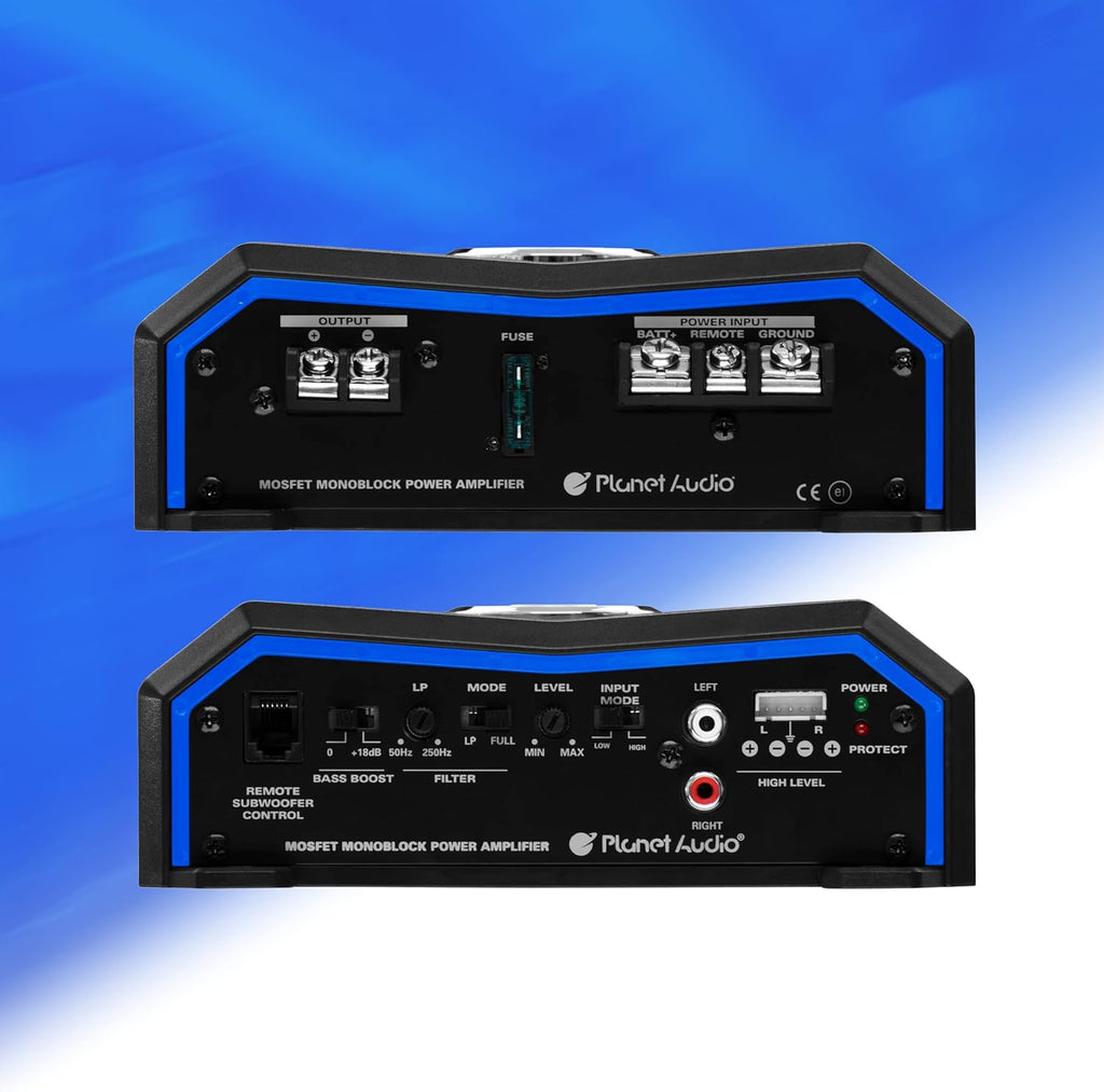 Planet Audio Monoblock Car Amplifier 1500 Watts Class A/B Mosfet Power Supply Pack of 2 D18304