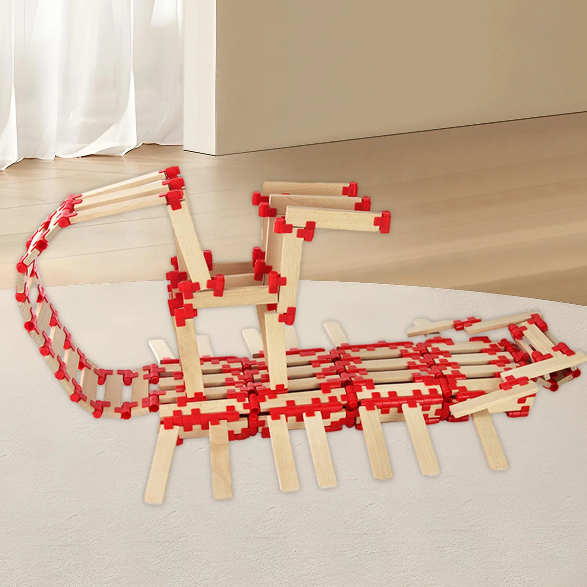 100 Pieces Wooden Blocks Stacking Game Building Kits Board Games A2222