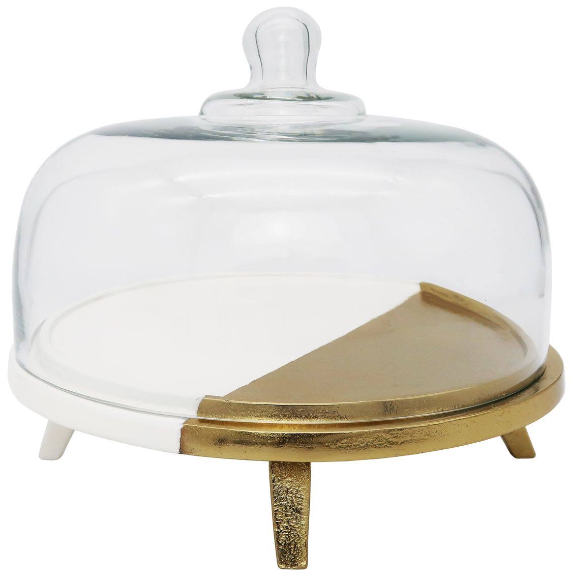 Gold Cake Plate with Dome Z85679