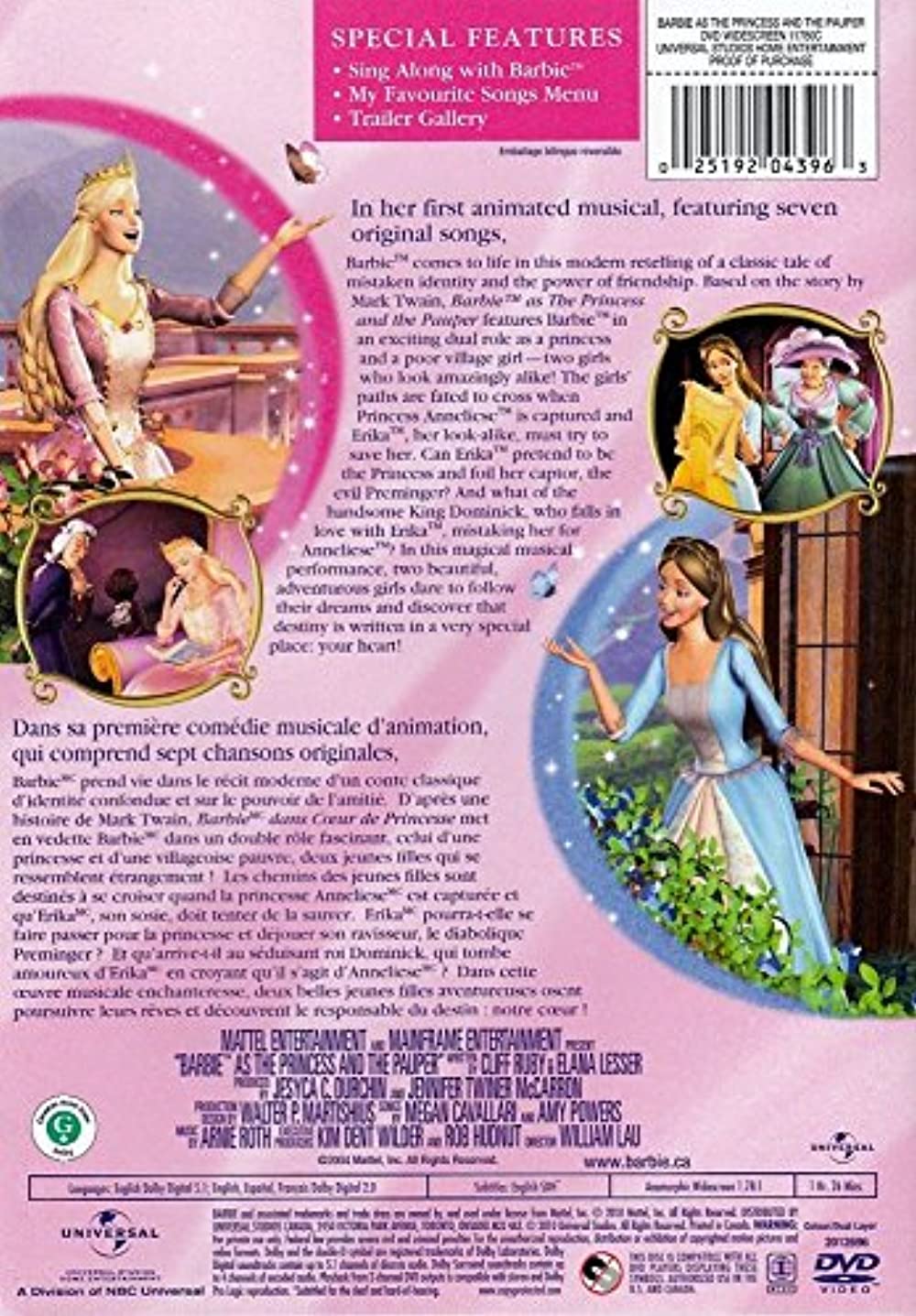Barbie As The Princess & The Pauper DVD O414