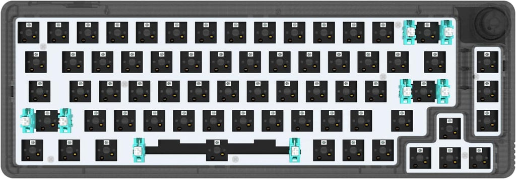 Clear Green 67 Keys Hot Swappable Mechanical Keyboard Kit O2663