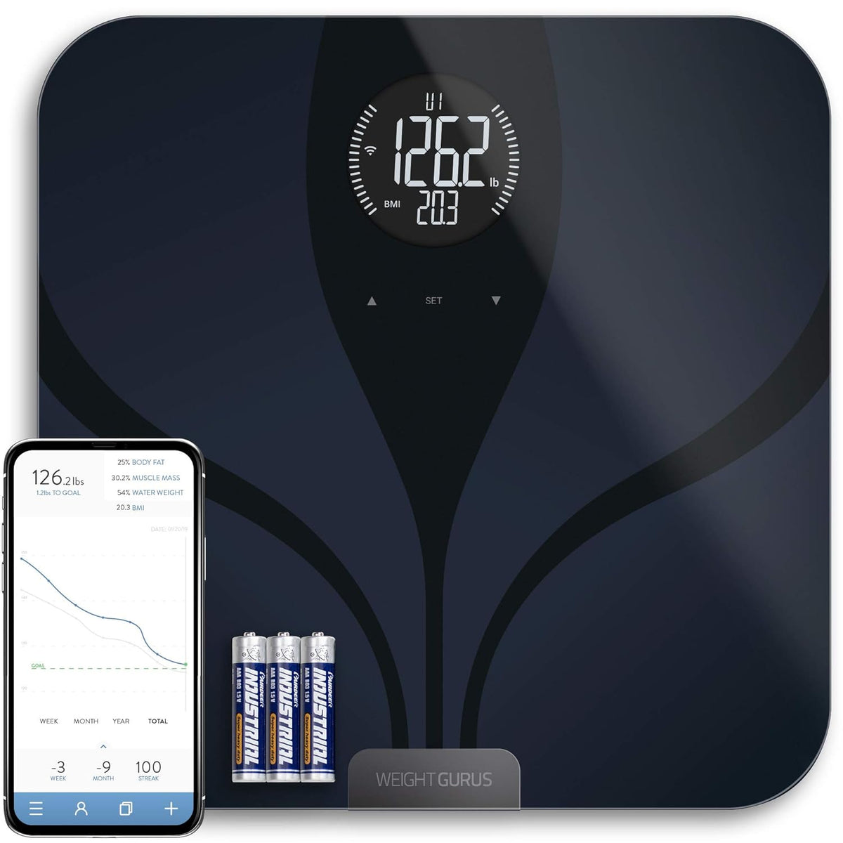 Black Bluetooth Digital Smart Scale Q44704