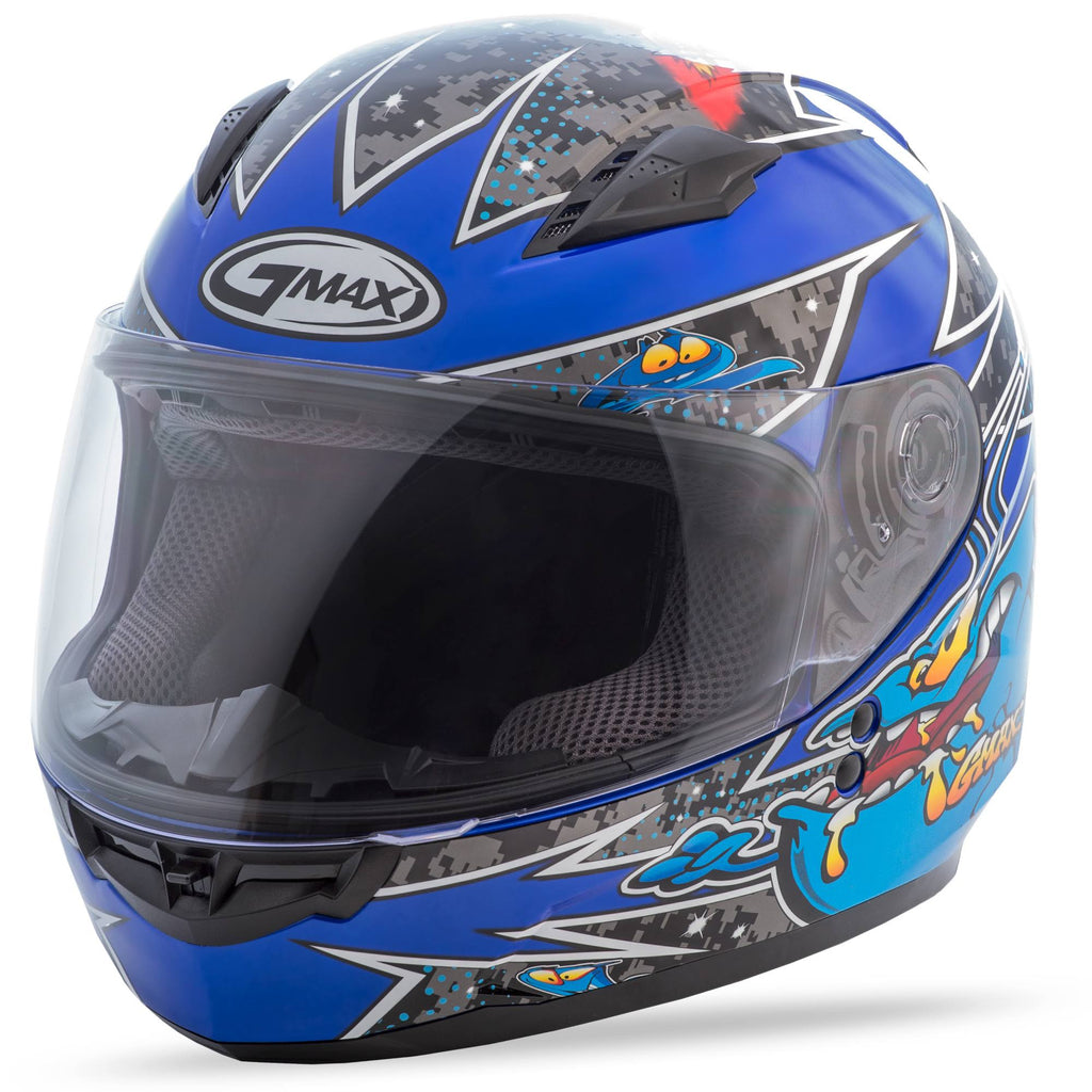 Full Face Alien Helmet Black/Blue K506